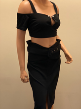 Load image into Gallery viewer, Top and midi skirt with belt detail
