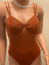 Load image into Gallery viewer, Rhinestone Bodysuit (Burnt Orange)
